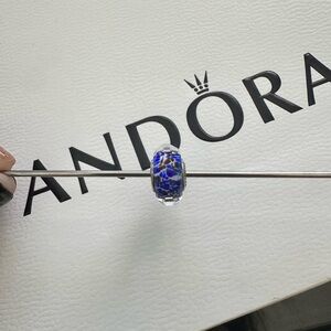 Authentic Pandora Blue Ocean Murano Charm Retired Hard to Find